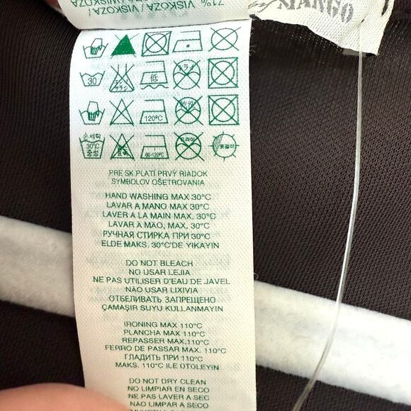 MNG Mango ZSD Delphine Brown Beaded Waist V-Neck Cocktail Dress NWT L - Picture 6 of 8